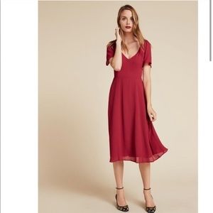 Reformation Ophelia Dress in Raspberry